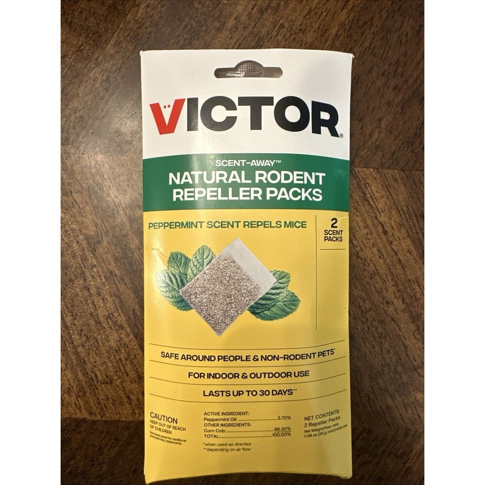Victor Scent-Away Natural Rodent Repeller Packs, Scent Sachet, 2 Pack